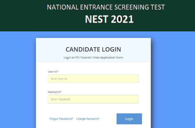 NEST Entrance Exams Admit Card 2021